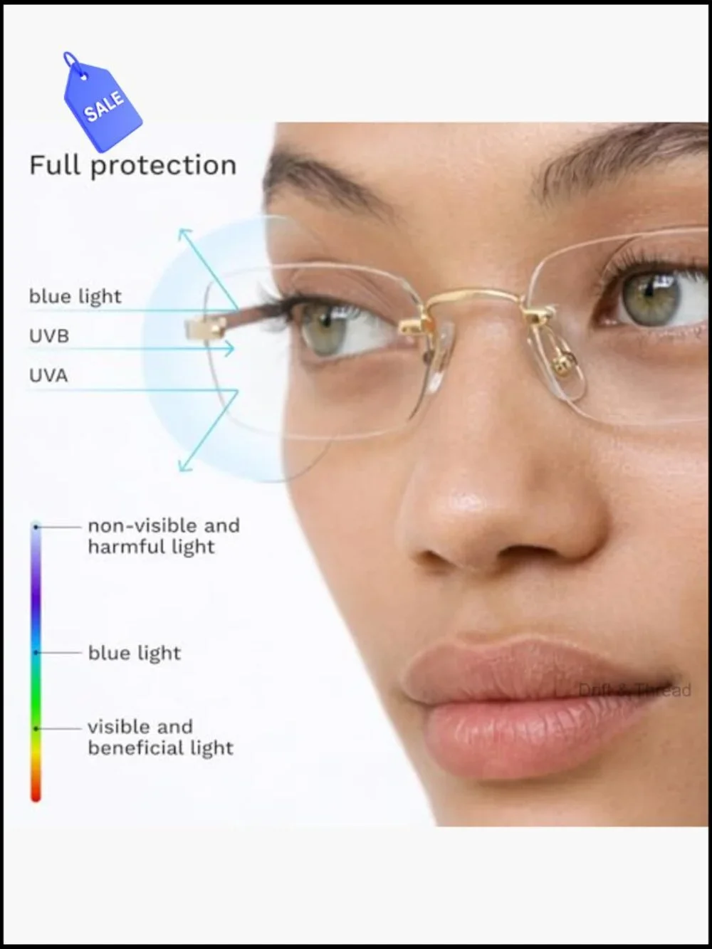 Lightweight Metal Frame Blue Light Blocking Glasses Rectangular